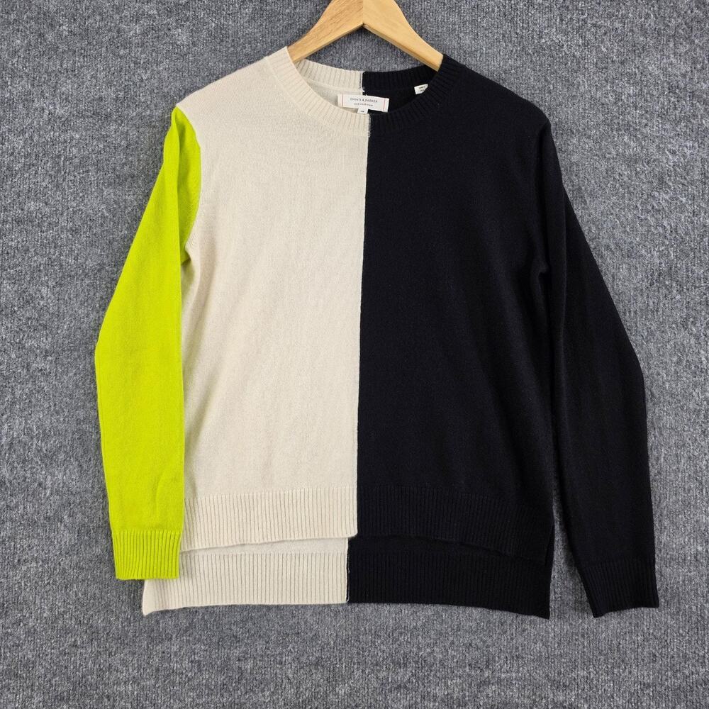 Chinti & Parker Sweater Womens XS 100% Cashmere Colorblock Neon Colorful Knit